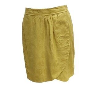 Anthropologie Edme & Esyllte Skirt Mini Gold Tulip Floral Pockets Women's 6